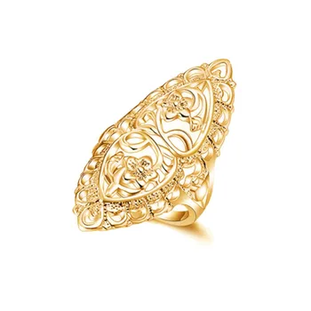 Retro stiliaus, sidabrinės Spalvos, aukso žiedas didelis tuščiaviduris raižyti temperamentas elegantiškas stilius žavesio papuošalai karšto pigūs aukščiausios kokybės moterims 5854