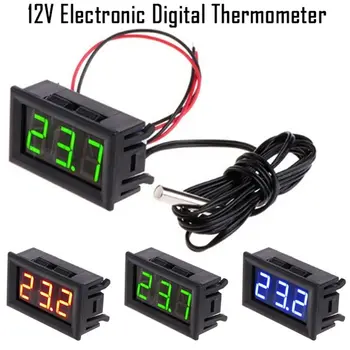 LED Temperatūros matuokliu Detektorius, Jutiklis Zondas 5V-12V Skaitmeninis Termometras Stebi, testeris^1