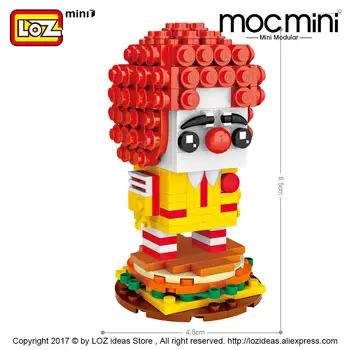 LOZ Mini Blokai, Statyba Blokai Klounas Pav Statulėlės Anime Žaislai Vaikams Hamburger Modelis Ronaldas Veiksmų Skaičiai Vaikai 1436 62465