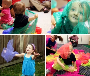 6 spalvų Vaikai gimnastika, šalikai, lauko žaidimų, žaislų/ Vaikams Vaiko tėvų interaktyvus nosinė švietimo žaislai GYH 6257