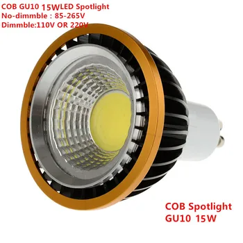 1PCS LED, COB PAR20 Lemputė 220V 110V pritemdomi 15W lemputė GU10 LED P20 Prožektoriai, Lempos, Balta/Šiltai Balta/Šaltai Balta Dėmė šviesos 62775