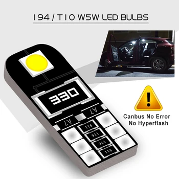 10vnt W5W T10 Canbus Automobilio LED Lemputė Misubishi Outlander Ulonas 10 9 Galant ASX Vidaus reikalų Dome Kamieno Lemputė, Stovėjimo Žibintai 12V 6339