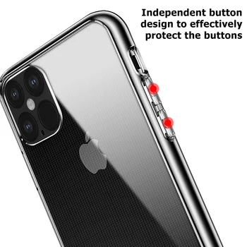 Ultra Plonas Aišku, Telefono dėklas Skirtas iPhone 11 12 Pro Max Atveju TPU Silikono Minkštas Viršelis iPhone XS Max X XR 12 Mini Pro 11 Max Atveju