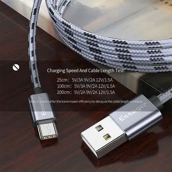 Essager Micro USB C Tipo Kabelio 