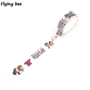Flyingbee 15mmX5m Popieriaus Washi Tape Fashion Lipnia Juosta 