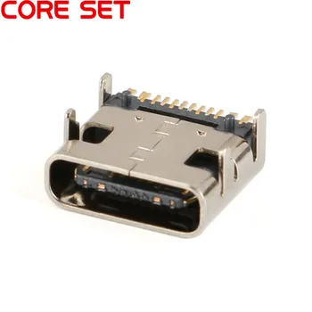 10vnt Micro USB-3.1 SMD 16P tipas-c Female Jungtis Socket DIP4 Hd 