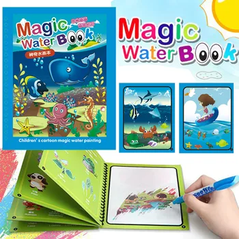 Montessori Žaislai Magija Vandens Piešimo Knyga Dinozaurų Vandenyno Magija Vandens Daugkartinio naudojimo Doodle Lenta Vaikams Gimtadienio Dovana Juguetes 65276