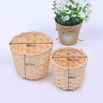 Unikalus, Rankomis austi Gėlių Krepšelis Namų Retro Bambuko audiniai Laikymo Krepšelis Įvairenybės