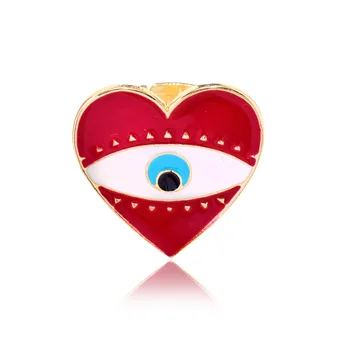 2019 Naujas Reguliuojamas Aukso Raudona Širdis Blogio Akių Mados Žiedai moterims, moteriška populiarus mielas blogio akių meilė širdies aukso žiedas papuošalai