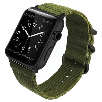 Nailono diržas apple watch band 44mm 40mm iwatch juosta 38mm 42mm vaivorykštė Sporto apyrankę smartwatch 