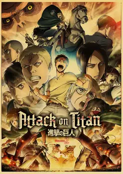 Janpnese Anime Ataka Titan retro plakatai kraft sienos popieriaus Aukštos Kokybės Dažymo, Namų Dekoro, sienų lipdukai 698