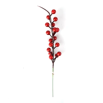 10vnt Dirbtinės Buveinės Pušies Kankorėžis Raudonųjų Uogų Puokštė Gėlių Filialas Kalėdinė Dekoracija Vestuves Puošimas Švenčių Prekių 26cm