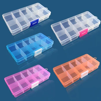 Reguliuojamas Skaidrus Plastikas, Saugojimo Dėžutė Terminalo Mažas Komponentas, Papuošalai, Įrankių dėžė Granulių Tabletes Organizatorius Nagų Dailės Patarimas Atveju 7009