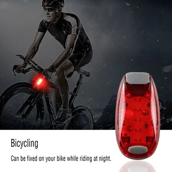 Dviračio šviesos naktį jojimo, bėgimo 5LED saugos dviračių uodega įspėjamoji lemputė įrašą šalmas šviesos dviračių Atšvaitais, įranga, reikmenys