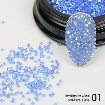 Pixie akmens 1.2 mm Nagų Grandinės Nagų dailės Kristalų akmuo cirkonis Diamond Mini Stiklo Mikro krištolas kalnų krištolas Apdaila
