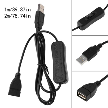 Elektronikos Data Konvertuoti 28cm USB Kabelis Vyrų ir Moterų įjungimas IŠJUNGIMAS Kabelinės Perjungti LED Lempos, Elektros Linija