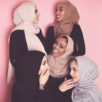 RUNMEIFA 2019 Mados Moterų Kietas Vingiuoti Hijab Kartus Skara Foulard Femme Minkštas Grynos Wrap Lady Multi Spalvos Lašas Laivybos Šalikas