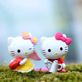 Animacinių filmų gyvūnų kawaii bowknot katė sodo duomenys pasakų sodo miniatiūros sumažinti kačių žaislai miniatiūriniai aksesuarai, namų dekoro