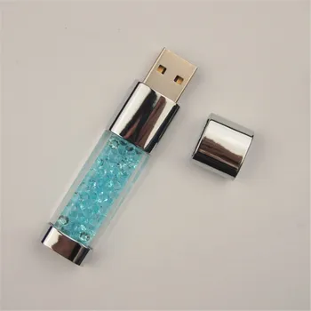 Mados Kristalų USB 2.0 Flash Pen Ratai Atminties Dovana USB Flash Drive, Diamond USB Raktas Flash Memory Stick 32GB 64GB 16GB 8GB 4GB