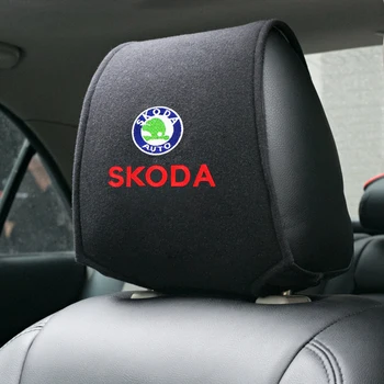 1PCS Automobilių reikmenys, siuvinėjimas logotipas Automobilių sėdynės pagalvėlės dangtis skoda octavia fabia greitai yeti Kodiaq puikus Automobilių Emblemų 7460
