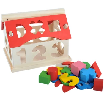 Mediniai Žaislai Vaikams Žaislas Namas Montavimas Blokų Skaičius Vaikų Pastato Mokymosi Intelektinės Formos Rūšiavimo Matematikos Žaislai 74606