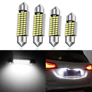 1pcs du kartus-pažymėjo LED 31/36/39/41mm Automobilių Universalus Lubų šviesos diodų (LED) Automobilių Skaitymo Šviesos Kambaryje Lempos Dukart taško 3014 Automobilių Lemputės 7495