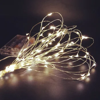 LED Eilutės žibintai 10M 5M 2M Sidabro Vielos, Fėja, Kalėdų šviesos Vestuves Apdaila, Powered by Baterija, USB led Juostos, lempos