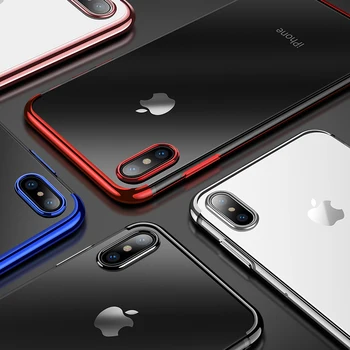 Minkštos TPU Case For iPhone X 11 pro 2019 Padengti iPhone 6s 6 8 7 Plius XR XS Max Anti-scratch Galvanizavimo Atvejais, 12 Pro max