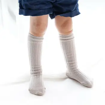 Bamblys Kūdikiams, Kūdikių Mergaitės Berniukai Kieti Anti-Slip Megzti Ilgas Kojines Medvilnės Kelio Kojinės 0-5Y