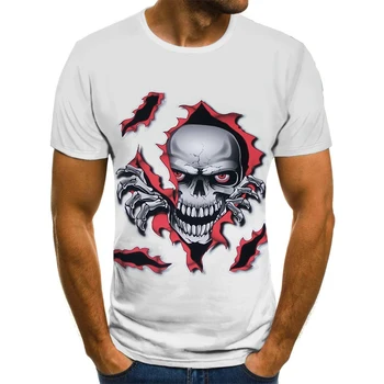 Punk vyriški marškinėliai vyriški Grim Reaper 3DT-Marškinėliai Kaukolės Modelis T-Shirts Vasaros Populiarus Mados O-Kaklo Viršų Didelio Dydžio Streetwear 7711