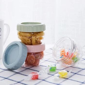1 vnt plastiko sandarios skardinės / maisto produktų laikymo jar prieskonių arbatos, pupelių, saldainių išsaugojimo butelio saugojimo priemonė, virtuvės įrankiai