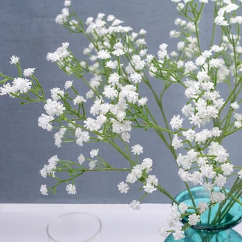 1-5vnt Balta Babys Kvėpavimas Dirbtinės Gėlės Gypsophila Plastikinių Gėlių Namų dekoro 