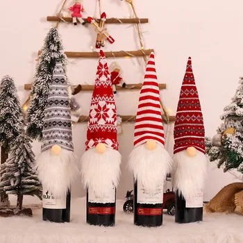 Kalėdų Dekoracijos Namų Santa Claus Vyno Butelis Padengti Sniego Kojinę Dovanų Turėtojai Kalėdos Navidad Dekoro Laimingų Naujųjų Metų 7994