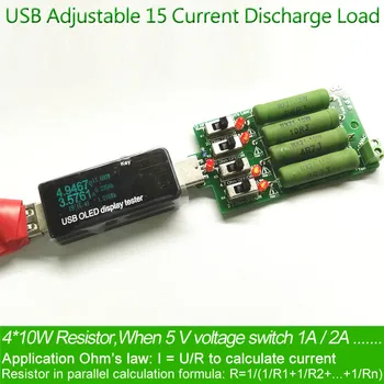 USB DC Elektroninis Apkrovos Didelės Galios Išleidimo Varžos Rezistorius Reguliuojamas 4 Natūra Dabartinės Pramoninės Baterijos Talpa Testeris 7995