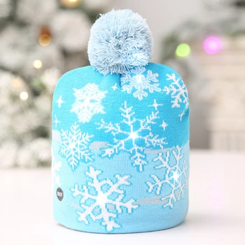 2020 19 Dizaino LED Kalėdų Skrybėlę Megztinis megztas Beanie Kalėdų Šviesos Iki Megzti Skrybėlę Vaikas Suaugusiųjų Kalėdų Šalis 8021