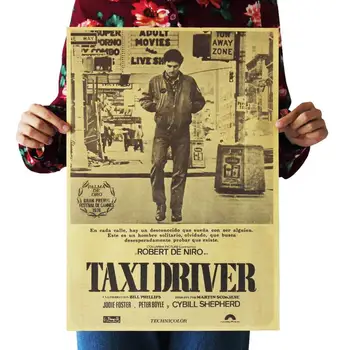 Taksi Vairuotojas klasikinis filmas filmas kraftpopieris Kavinė baras plakatas Retro Plakato, dekoratyvinis dažymas 51x35.5cm