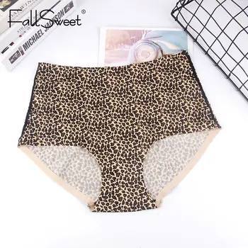 FallSweet Besiūlių Leopard Kelnaitės Aukštu Juosmeniu Plus Size apatinis trikotažas Moterims, Kelnės Sexy M iki XXL 8224