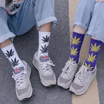 Unisex mados aukštos kokybės hip-hop piktžolių kojinės gatvės mados skateboard tendencija ilgas kojines laimingas spalvinga medvilnė vyrų kojinių