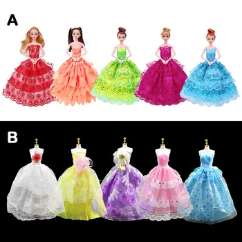 Besegad 5vnt Lėlės Drabužių Mados Elegantiškas Vestuvės Suknelės, Suknelė Apranga Kostiumai Aksesuarai Barbie 11.5 colių Mergina Lėlės 8467