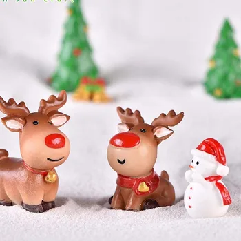 Kalėdų Dekoro Santa Kalėdų Medžio Figūrėlės Pasakų Sodo Dekoro Sniego Kraštovaizdžio Modelio Papuošalus Dervos Figūrėlės Miniatiūros