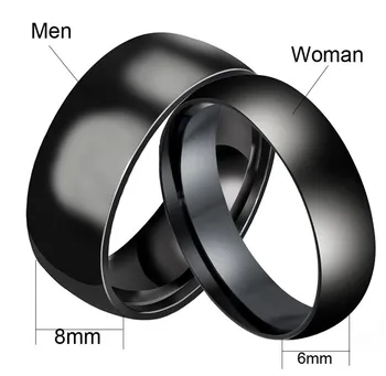 Klasikinis 6mm/8MM Paprastumo Pora Žiedus 316L Nerūdijančio Titano Plieno Madinga Kasdien Dėvėti Žiedas Nykščio Papuošalai Moterims, Vyrams 8564