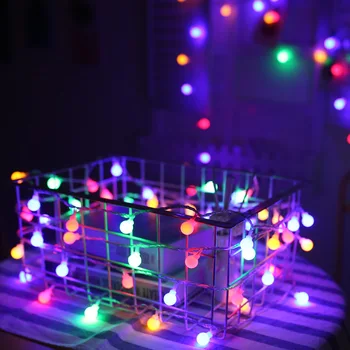 Kalėdų Dekoro 1M 3M 6M Vyšnių Kamuolys LED Pasakų String Žibintai su baterijomis, Vestuvių Dekoravimas Kambario Lauko Girlianda Apdaila