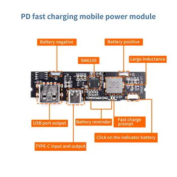 SW6106 PD greitai įkrauti QC3.0 mobiliojo galios modulis FCP du-taip greitai imti 5V9V12V 9550