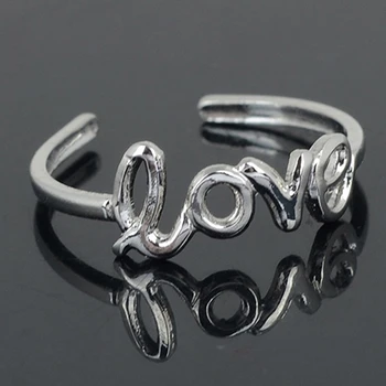 Moterų Tuščiaviduriai Meilės Reguliuojamas Kojų Pirštų Atidaryti Žiedas Paplūdimio Papuošalai iš nerūdijančio plieno žiedai moterims anillo mujer vestuvinis žiedas