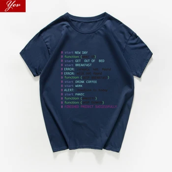 Pirmadienis Programuotojas juokingi marškinėliai vyrams Sarkastiškas Grafinis Naujovė Geek Vyrų Viršūnes Marškinėlius Medvilnės Tees vasaros T-Marškinėliai vyrams, drabužiai