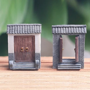Derva Amatų Atvirų Durų Modelis Mini Pasakų Sodo Miniatiūros 