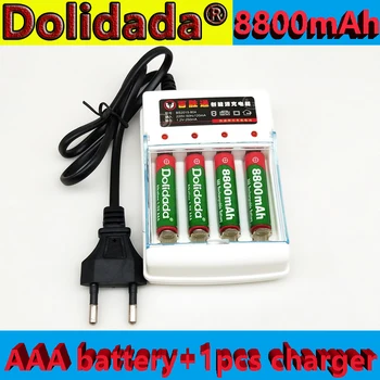 Dolidada Naujas AAA baterijos 1,5 V 8800mAh įkraunama baterija, Nuotolinio Valdymo Žaislas šviesos Baterija+1pcs 4-cell baterijos įkroviklis 9772
