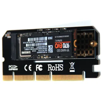 M. 2 SSD PCIE Adapteris Aliuminio Lydinio Korpuso LED Plėtros Kortelę ar Kompiuterio Adapteris Sąsaja M. 2 NVMe SSD NGFF, Kad PCIE 3.0 X16 Stove 9775