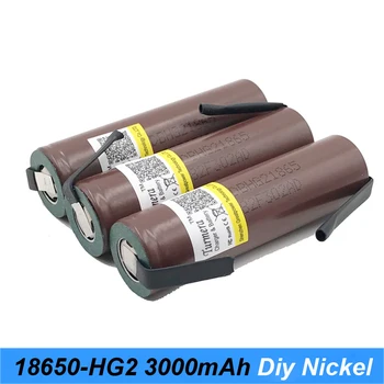 Baterijos 18650 HG2 3000mAh su juostelėmis lituojamas baterijas, atsuktuvai 30A aukštos srovės + PASIDARYK pats nikelio inr18650 hg2