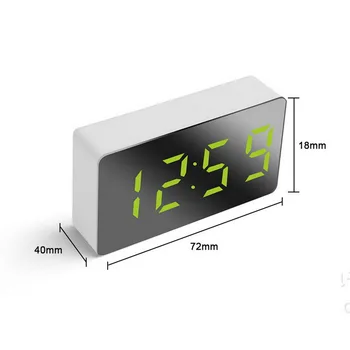 Žadintuvas Veidrodžio Paviršiaus Stalo Laikrodis Žadintuvas 3.1 Didelis LED Ekranas Šiuolaikinės Apdailos Namų Miegamasis